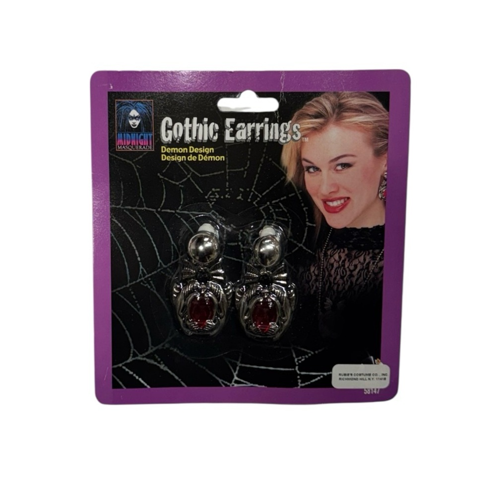 Rubie’s gothic earrings demon design clip on earrings brand new in packaging!
